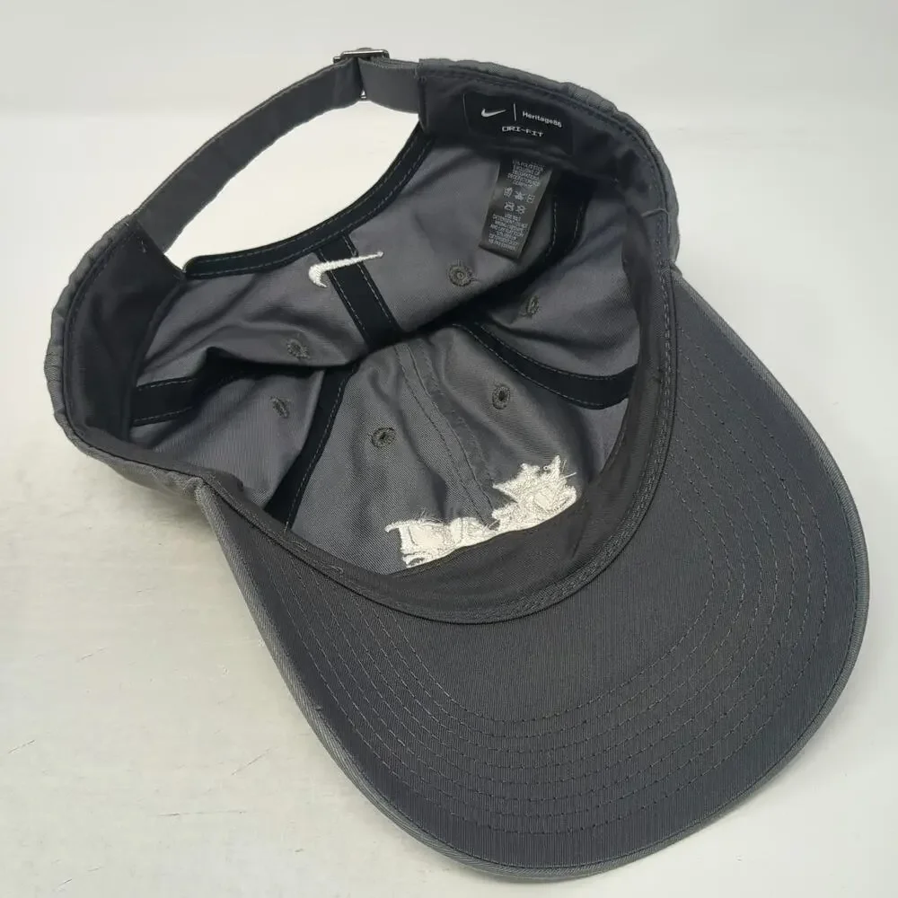 Nike Baseball Cap Gray One Size Dri-Fit Heritage86 Slideback Draft Kings Hat